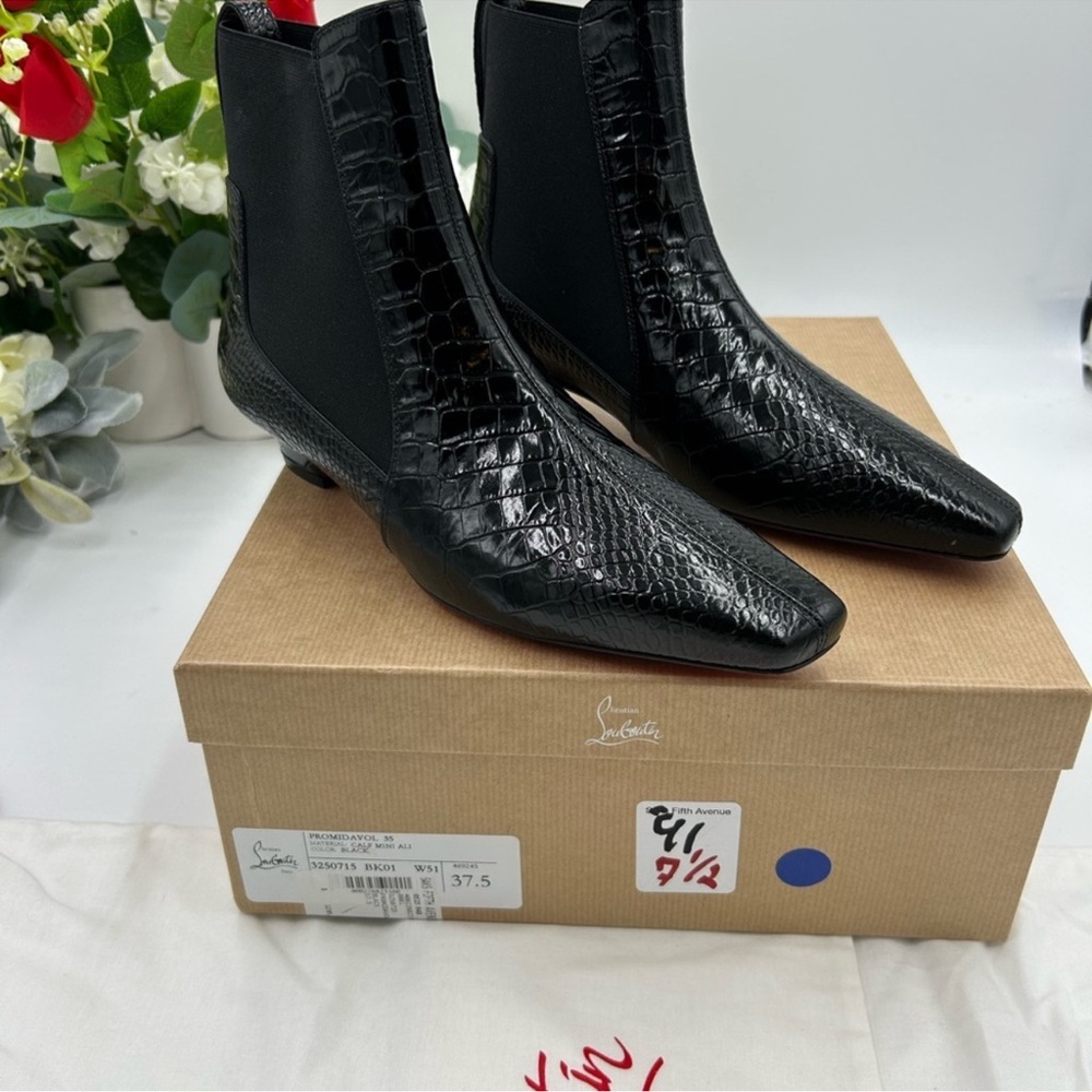 Women’s Christian Louboutin PROMIDAVOL 35 croc effect leather Chelsea boots 37.5